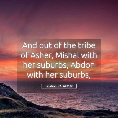 Picture 05 - Joshua 21:30 KJV - And out of the tribe of Asher, Mishal with her - Bible Verse Picture