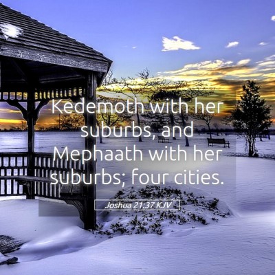 Picture 05 - Joshua 21:37 KJV - Kedemoth with her suburbs, and Mephaath with her - Bible Verse Picture