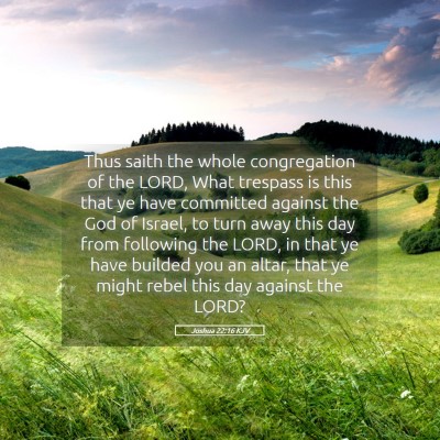 Picture 05 - Joshua 22:16 KJV - Thus saith the whole congregation of the LORD, - Bible Verse Picture