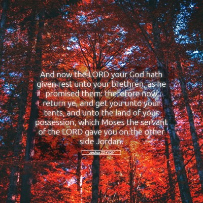 Picture 05 - Joshua 22:4 KJV - And now the LORD your God hath given rest unto - Bible Verse Picture