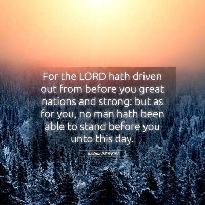 Picture 05 - Joshua 23:9 KJV - For the LORD hath driven out from before you - Bible Verse Picture