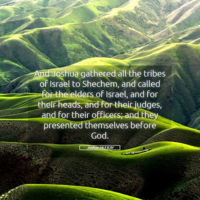 Picture 05 - Joshua 24:1 KJV - And Joshua gathered all the tribes of Israel to - Bible Verse Picture