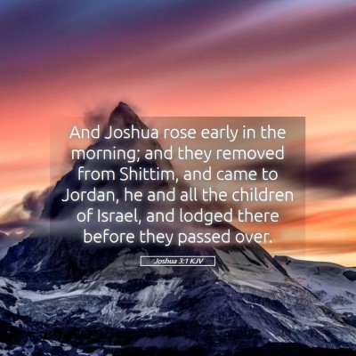 Picture 05 - Joshua 3:1 KJV - And Joshua rose early in the morning; and they - Bible Verse Picture