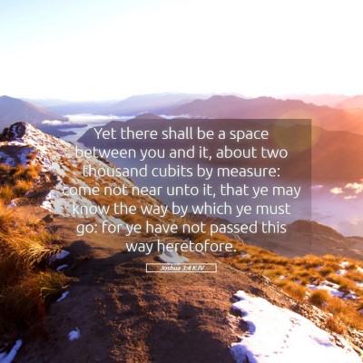 Picture 05 - Joshua 3:4 KJV - Yet there shall be a space between you and it, - Bible Verse Picture