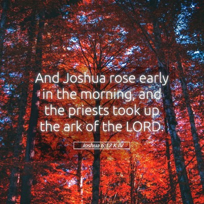 Picture 05 - Joshua 6:12 KJV - And Joshua rose early in the morning, and the - Bible Verse Picture