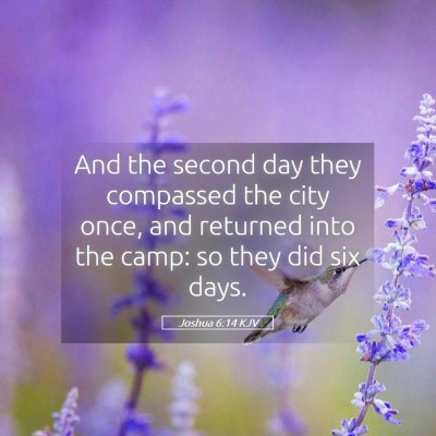 Picture 05 - Joshua 6:14 KJV - And the second day they compassed the city once, - Bible Verse Picture