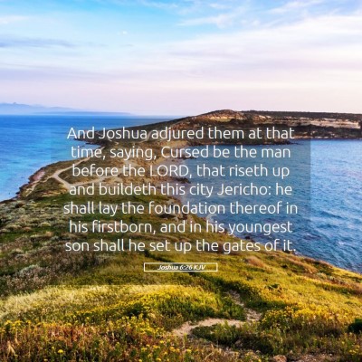 Picture 05 - Joshua 6:26 KJV - And Joshua adjured them at that time, saying, - Bible Verse Picture