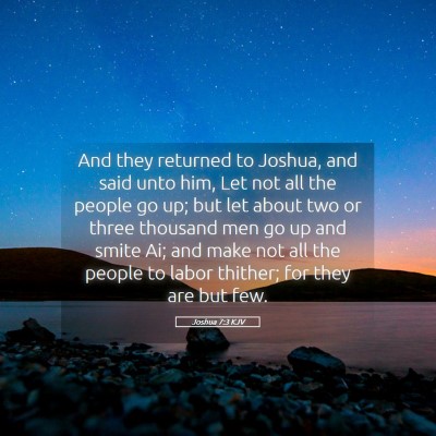 Picture 05 - Joshua 7:3 KJV - And they returned to Joshua, and said unto him, - Bible Verse Picture