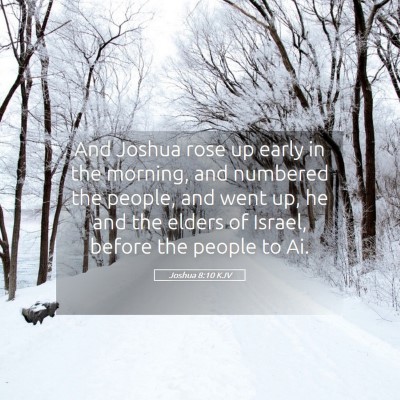 Picture 05 - Joshua 8:10 KJV - And Joshua rose up early in the morning, and - Bible Verse Picture