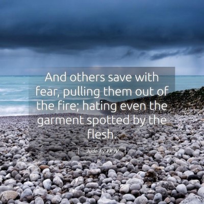 Picture 05 - Jude 1:23 KJV - And others save with fear, pulling them out of - Bible Verse Picture