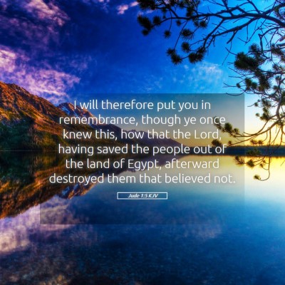 Picture 05 - Jude 1:5 KJV - I will therefore put you in remembrance, though - Bible Verse Picture