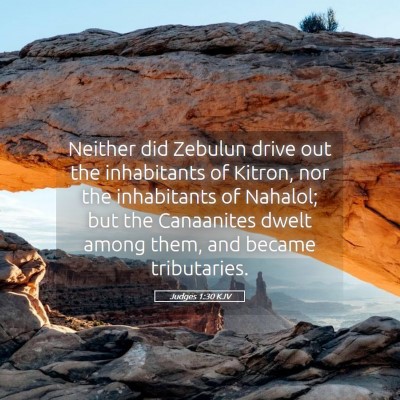 Picture 05 - Judges 1:30 KJV - Neither did Zebulun drive out the inhabitants of - Bible Verse Picture