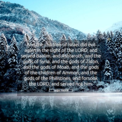 Picture 05 - Judges 10:6 KJV - And the children of Israel did evil again in the - Bible Verse Picture