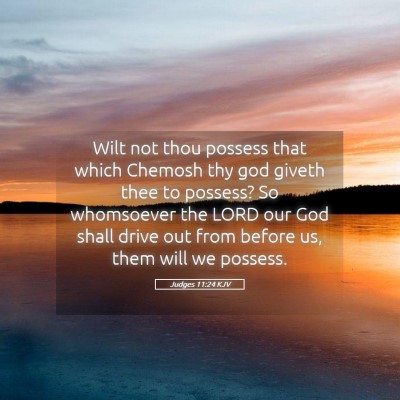 Picture 05 - Judges 11:24 KJV - Wilt not thou possess that which Chemosh thy god - Bible Verse Picture