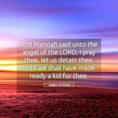 Picture 05 - Judges 13:15 KJV - And Manoah said unto the angel of the LORD, I - Bible Verse Picture