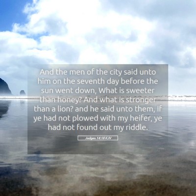 Picture 05 - Judges 14:18 KJV - And the men of the city said unto him on the - Bible Verse Picture