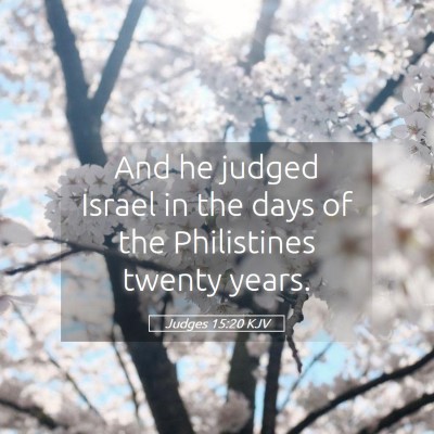 Picture 05 - Judges 15:20 KJV - And he judged Israel in the days of the - Bible Verse Picture