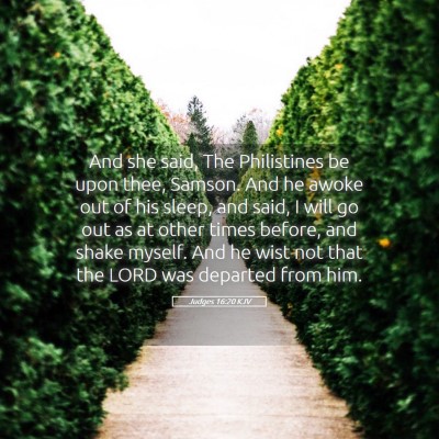 Picture 05 - Judges 16:20 KJV - And she said, The Philistines be upon thee, - Bible Verse Picture