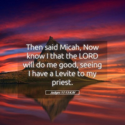 Picture 05 - Judges 17:13 KJV - Then said Micah, Now know I that the LORD will do - Bible Verse Picture