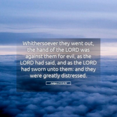 Picture 05 - Judges 2:15 KJV - Whithersoever they went out, the hand of the LORD - Bible Verse Picture