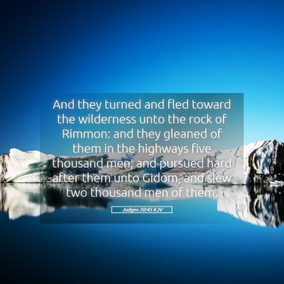 Picture 05 - Judges 20:45 KJV - And they turned and fled toward the wilderness - Bible Verse Picture