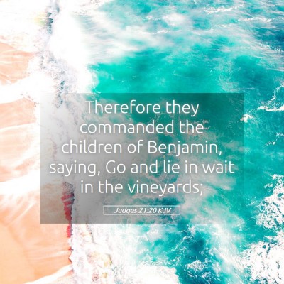 Picture 05 - Judges 21:20 KJV - Therefore they commanded the children of - Bible Verse Picture