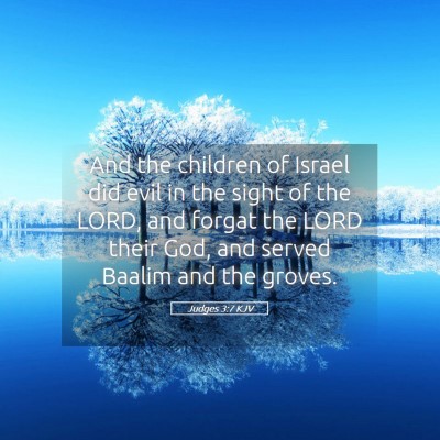Picture 05 - Judges 3:7 KJV - And the children of Israel did evil in the sight - Bible Verse Picture