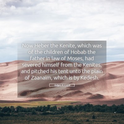 Picture 05 - Judges 4:11 KJV - Now Heber the Kenite, which was of the children - Bible Verse Picture