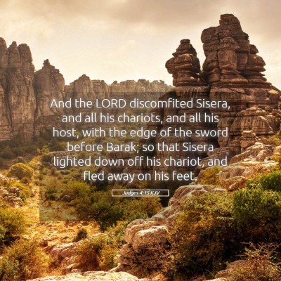 Picture 05 - Judges 4:15 KJV - And the LORD discomfited Sisera, and all his - Bible Verse Picture