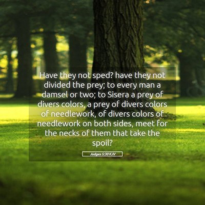 Picture 05 - Judges 5:30 KJV - Have they not sped? have they not divided the - Bible Verse Picture
