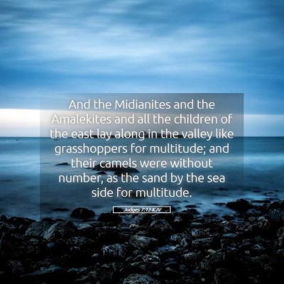 Picture 05 - Judges 7:12 KJV - And the Midianites and the Amalekites and all the - Bible Verse Picture