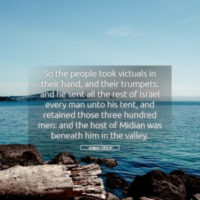 Picture 05 - Judges 7:8 KJV - So the people took victuals in their hand, and - Bible Verse Picture
