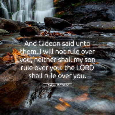 Picture 05 - Judges 8:23 KJV - And Gideon said unto them, I will not rule over - Bible Verse Picture