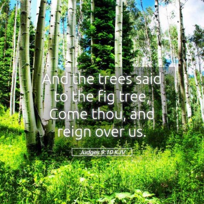 Picture 05 - Judges 9:10 KJV - And the trees said to the fig tree, Come thou, - Bible Verse Picture