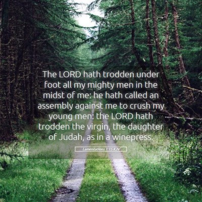 Picture 05 - Lamentations 1:15 KJV - The LORD hath trodden under foot all my mighty - Bible Verse Picture