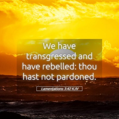 Picture 05 - Lamentations 3:42 KJV - We have transgressed and have rebelled: thou hast - Bible Verse Picture
