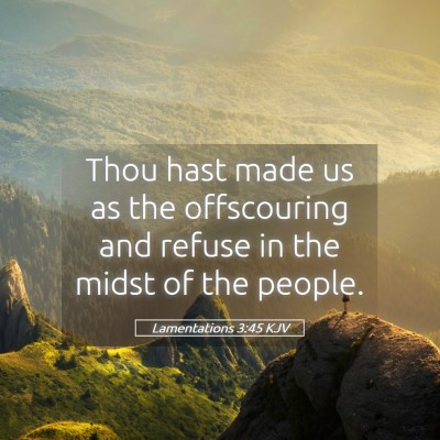 Picture 05 - Lamentations 3:45 KJV - Thou hast made us as the offscouring and refuse - Bible Verse Picture