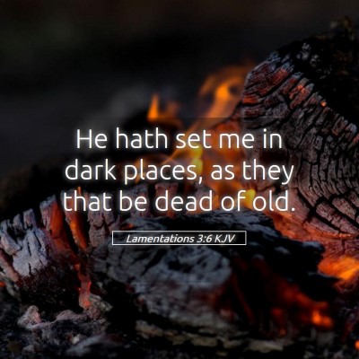 Picture 05 - Lamentations 3:6 KJV - He hath set me in dark places, as they that be - Bible Verse Picture