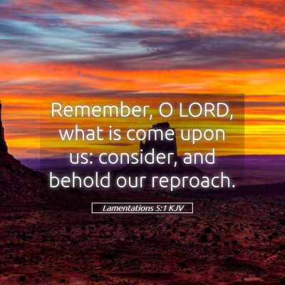 Picture 05 - Lamentations 5:1 KJV - Remember, O LORD, what is come upon us: consider, - Bible Verse Picture