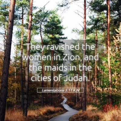 Picture 05 - Lamentations 5:11 KJV - They ravished the women in Zion, and the maids in - Bible Verse Picture