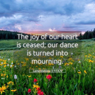 Picture 05 - Lamentations 5:15 KJV - The joy of our heart is ceased; our dance is - Bible Verse Picture