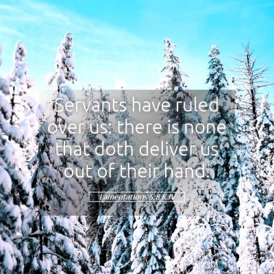 Picture 05 - Lamentations 5:8 KJV - Servants have ruled over us: there is none that - Bible Verse Picture