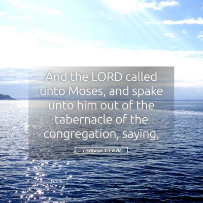 Picture 05 - Leviticus 1:1 KJV - And the LORD called unto Moses, and spake unto - Bible Verse Picture