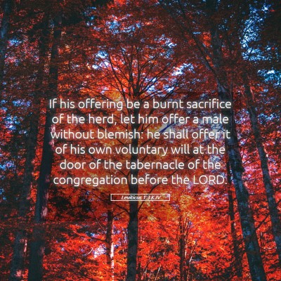 Picture 05 - Leviticus 1:3 KJV - If his offering be a burnt sacrifice of the herd, - Bible Verse Picture