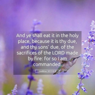 Picture 05 - Leviticus 10:13 KJV - And ye shall eat it in the holy place, because it - Bible Verse Picture