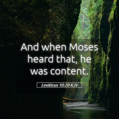 Picture 05 - Leviticus 10:20 KJV - And when Moses heard that, he was - Bible Verse Picture