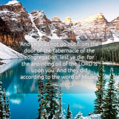 Picture 05 - Leviticus 10:7 KJV - And ye shall not go out from the door of the - Bible Verse Picture