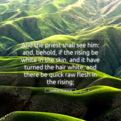 Picture 05 - Leviticus 13:10 KJV - And the priest shall see him: and, behold, if the - Bible Verse Picture
