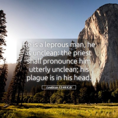 Picture 05 - Leviticus 13:44 KJV - He is a leprous man, he is unclean: the priest - Bible Verse Picture