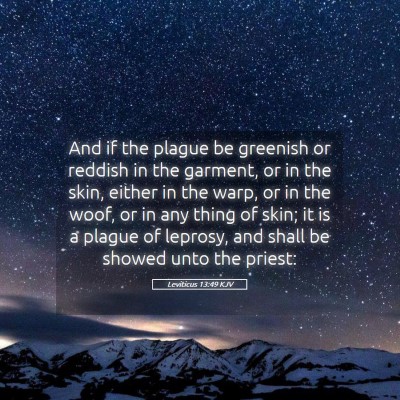 Picture 05 - Leviticus 13:49 KJV - And if the plague be greenish or reddish in the - Bible Verse Picture
